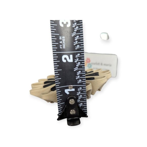 Scarlett & Maria Art Blossoms in Fabric Tan & Black Pin/Brooch 3" Handmade NWT - Picture 8 of 9